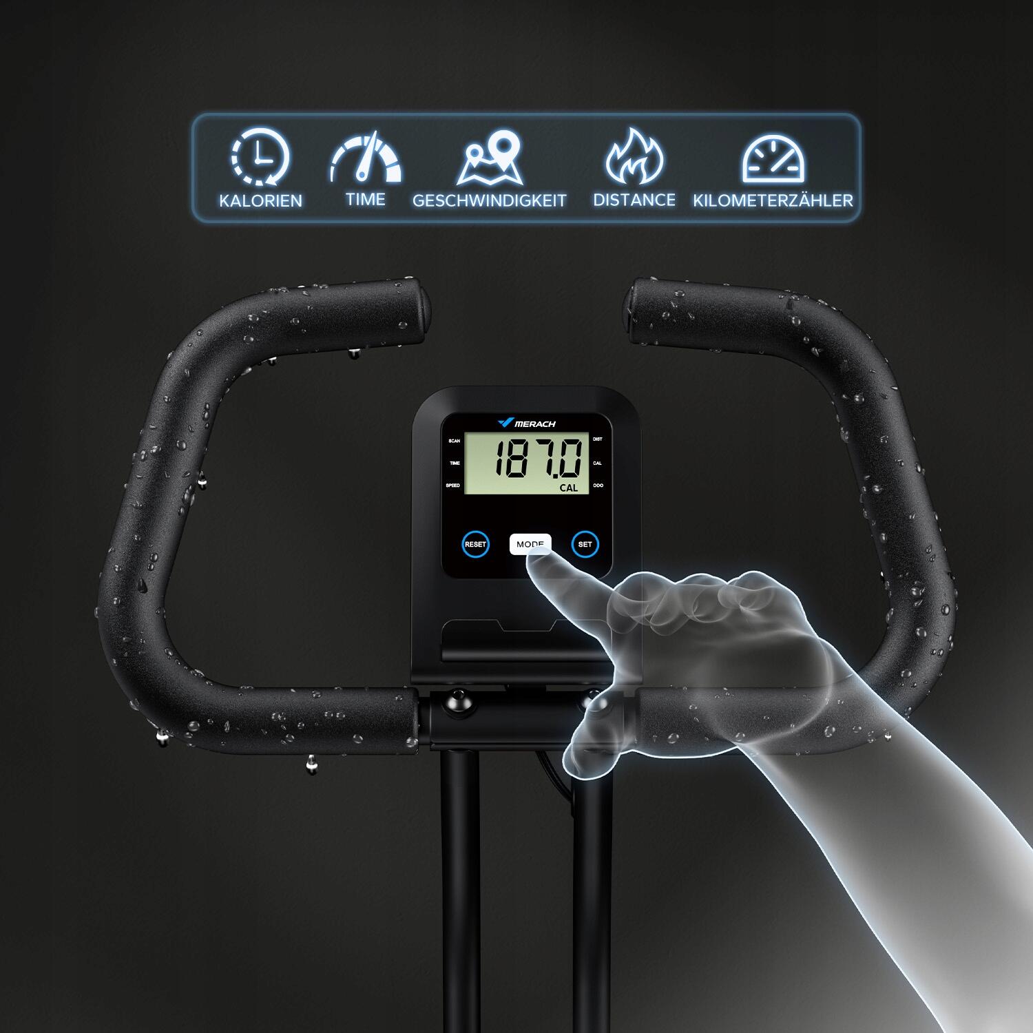 MERACH klappbarer Heimtrainer, 16 Magnetstufen, LCD, Tablet-Halterung 7/7
