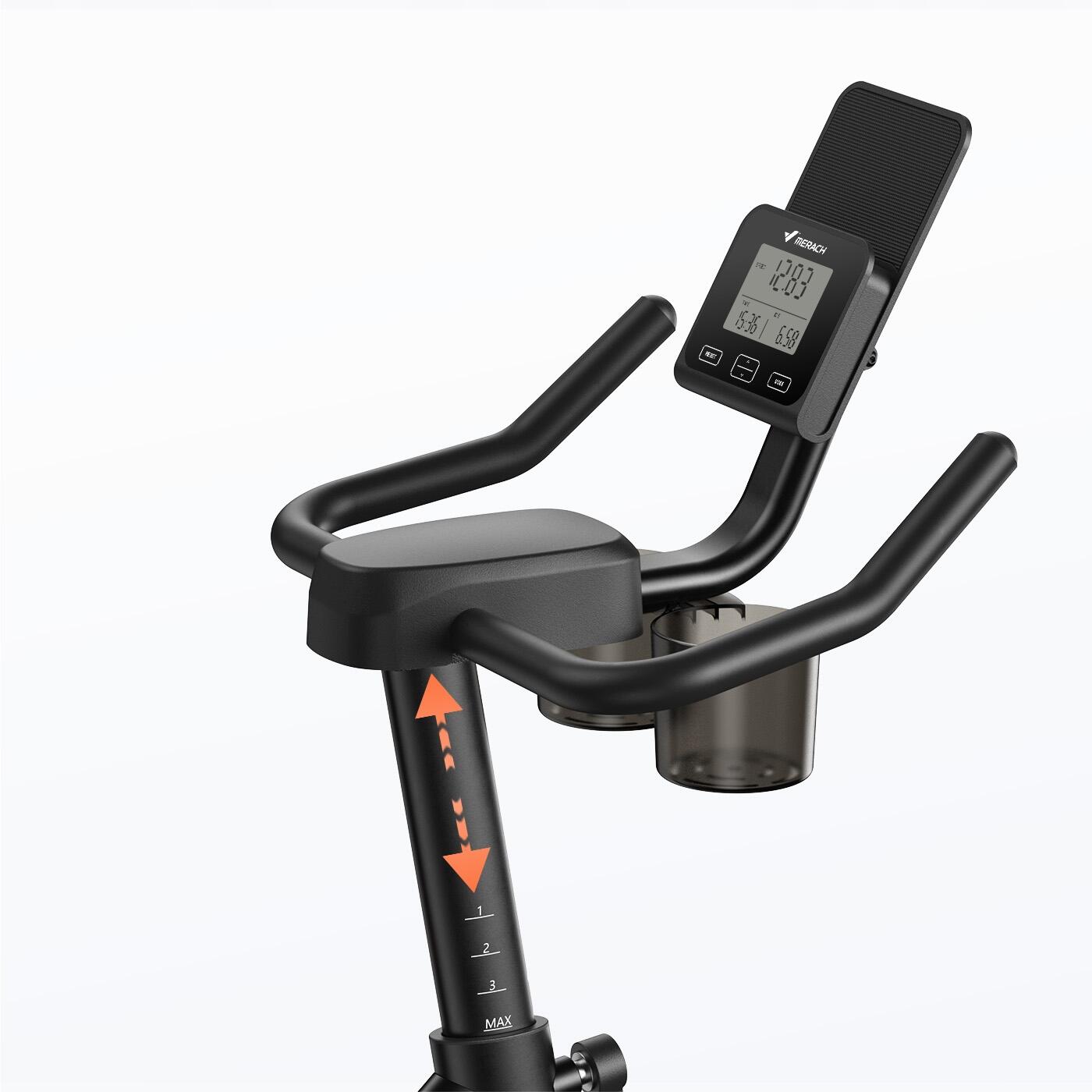 Vélo d'appartement magnétique MERACH, 8 niveaux, volant 8 kg, jusqu'à 150 kg 3/7