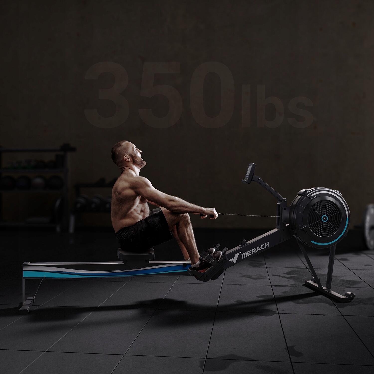 MERACH R50 faltbar Rudergerät - Luftwiderstand, Bluetooth, 158 kg 3/7
