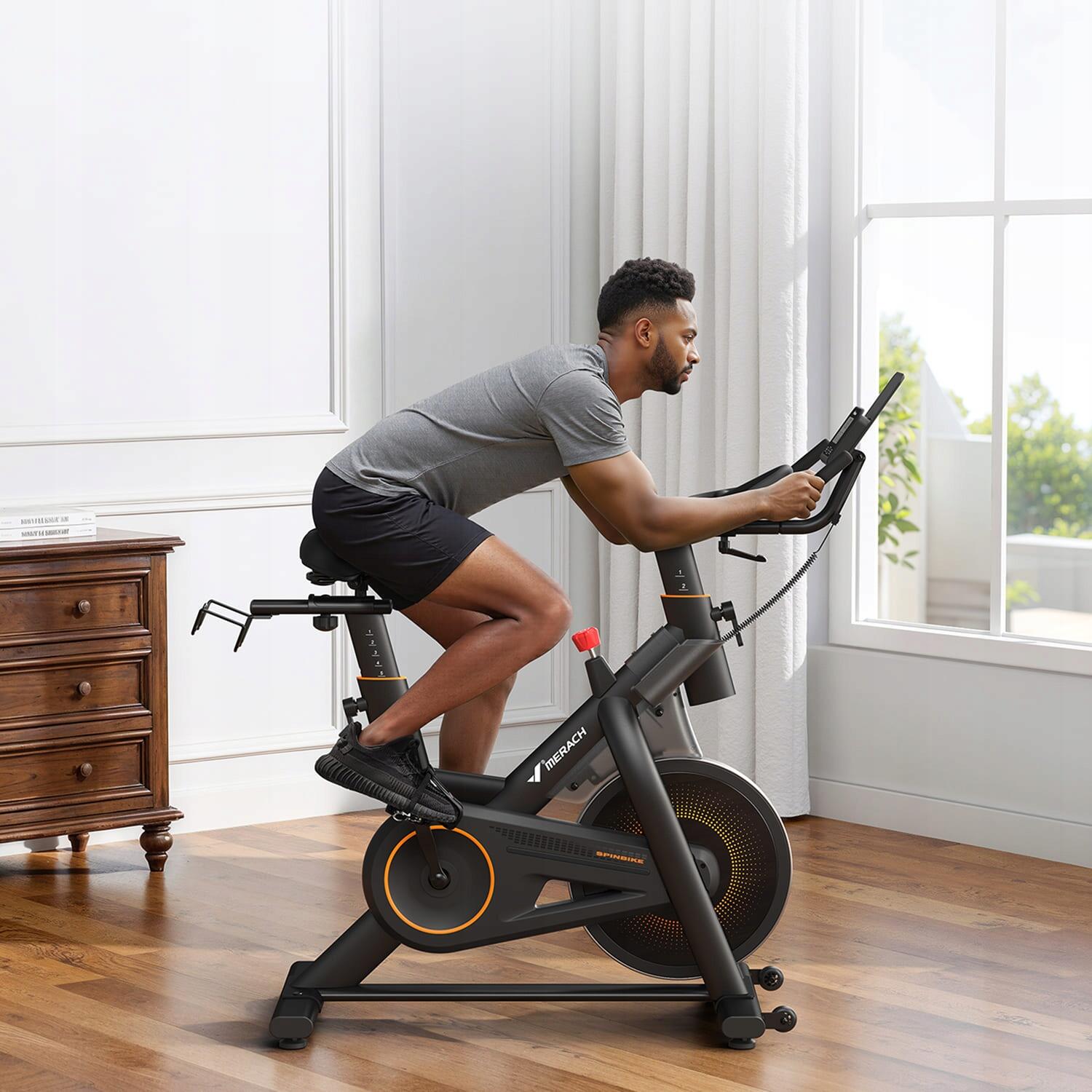 Vélo d'appartement magnétique 10 kg, 16 niveaux, Bluetooth, charge max 150 kg 7/7