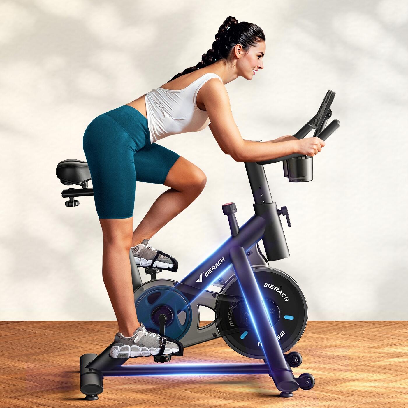 Vélo d'appartement Merach, 16 niveaux, écran LED, app Bluetooth 2/7
