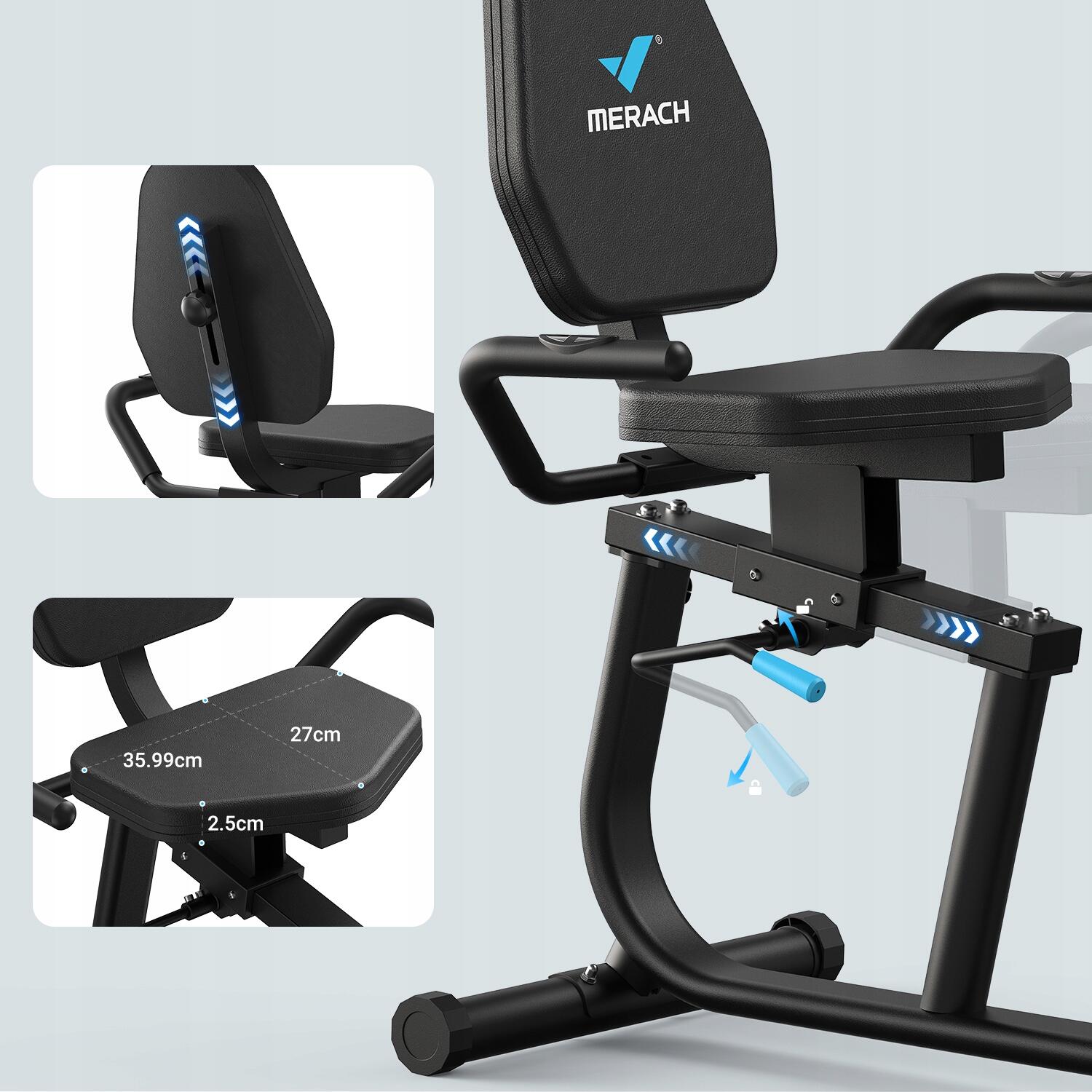 Vélo semi-allongé pliable, résistance magnétique 8 niveaux 5/7