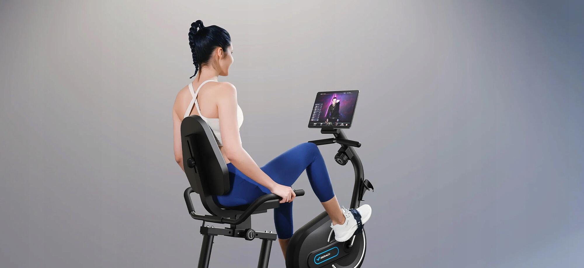 Vélo semi-allongé S08 - 8 niveaux, Bluetooth, écran LCD, 136 kg 3/7