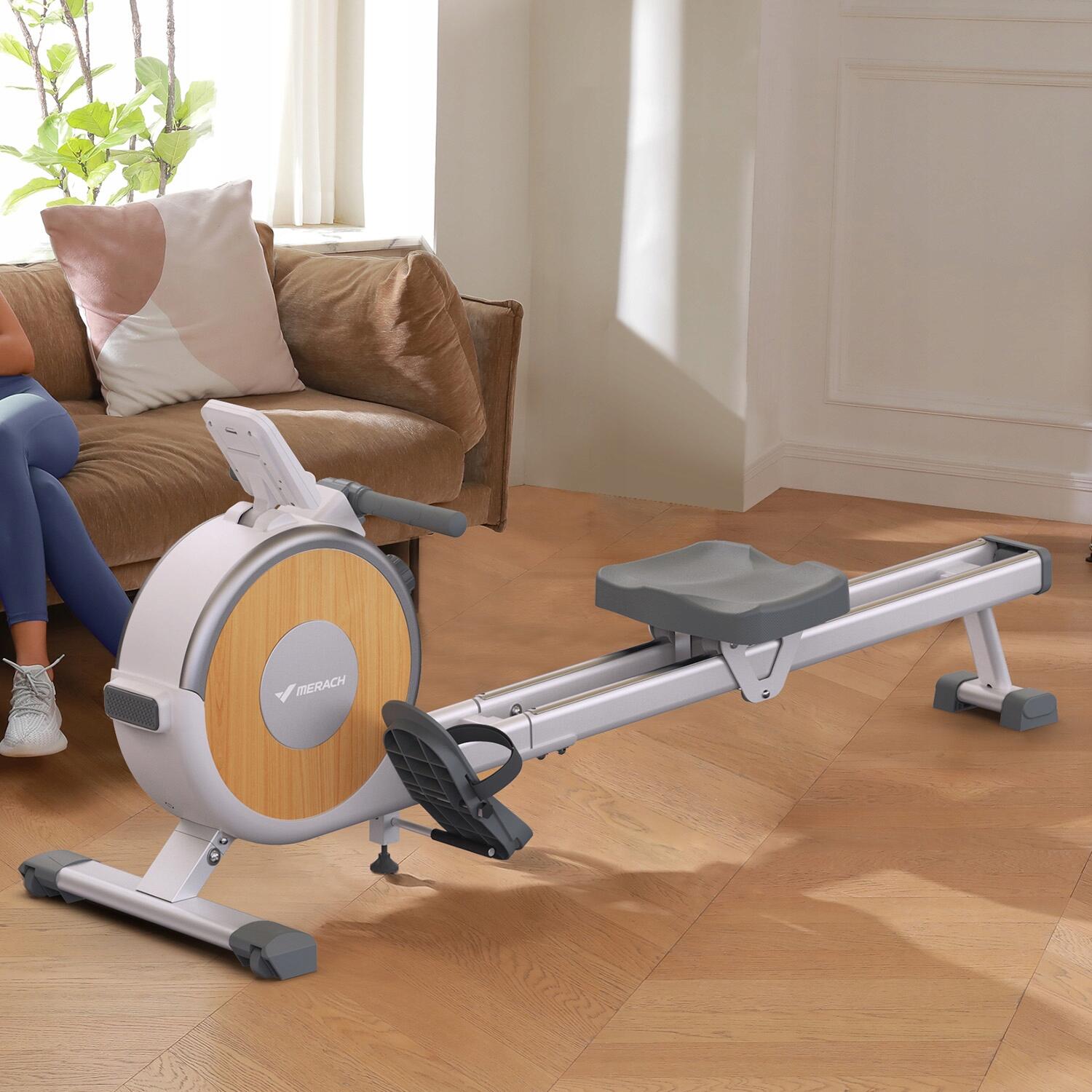 MERACH Rudergerät magnetisch 16 Stufen, klappbar mit Tablet-Halter 3/7