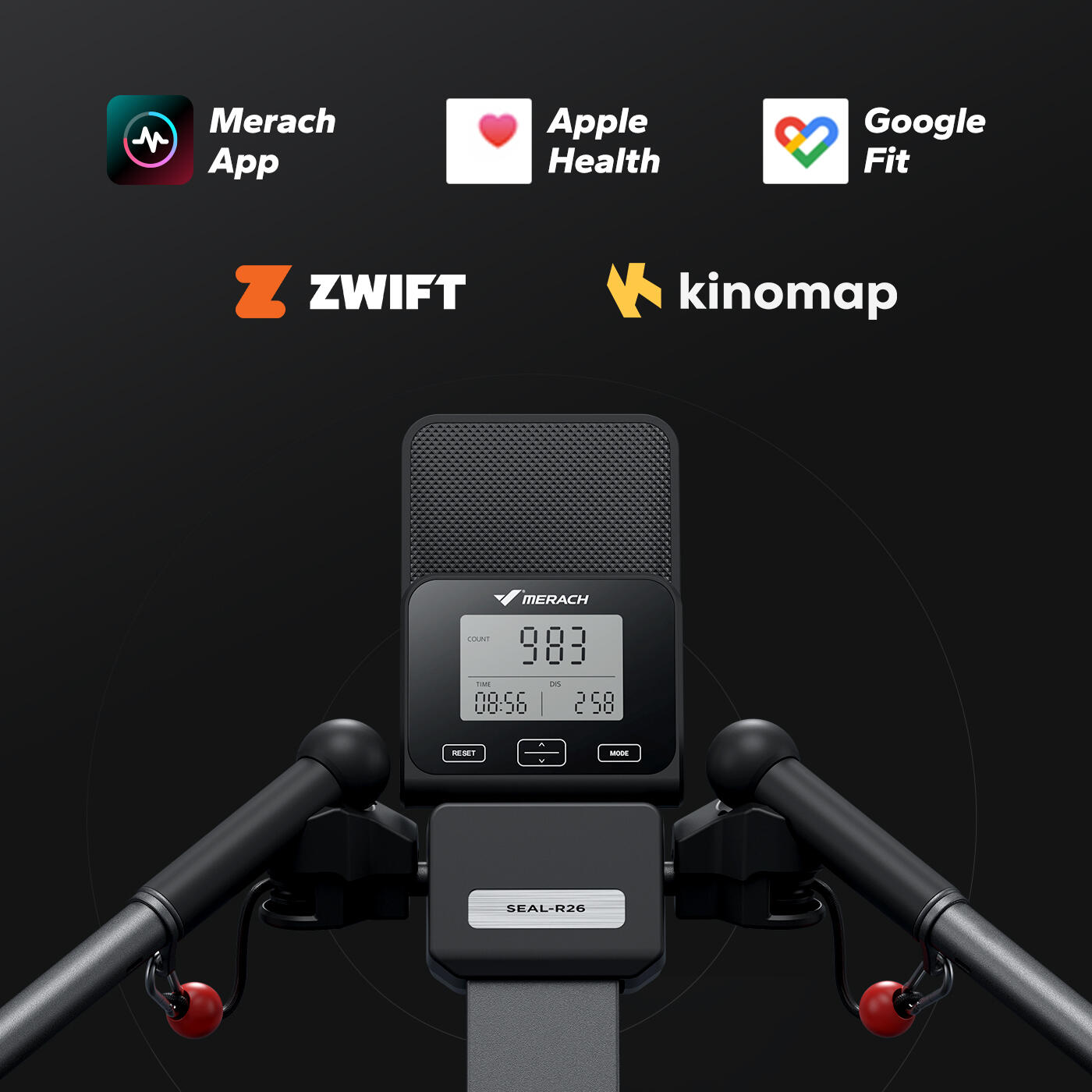 Rameur magnétique pliable 16 niveaux Bluetooth, LCD, porte-tablette 7/7