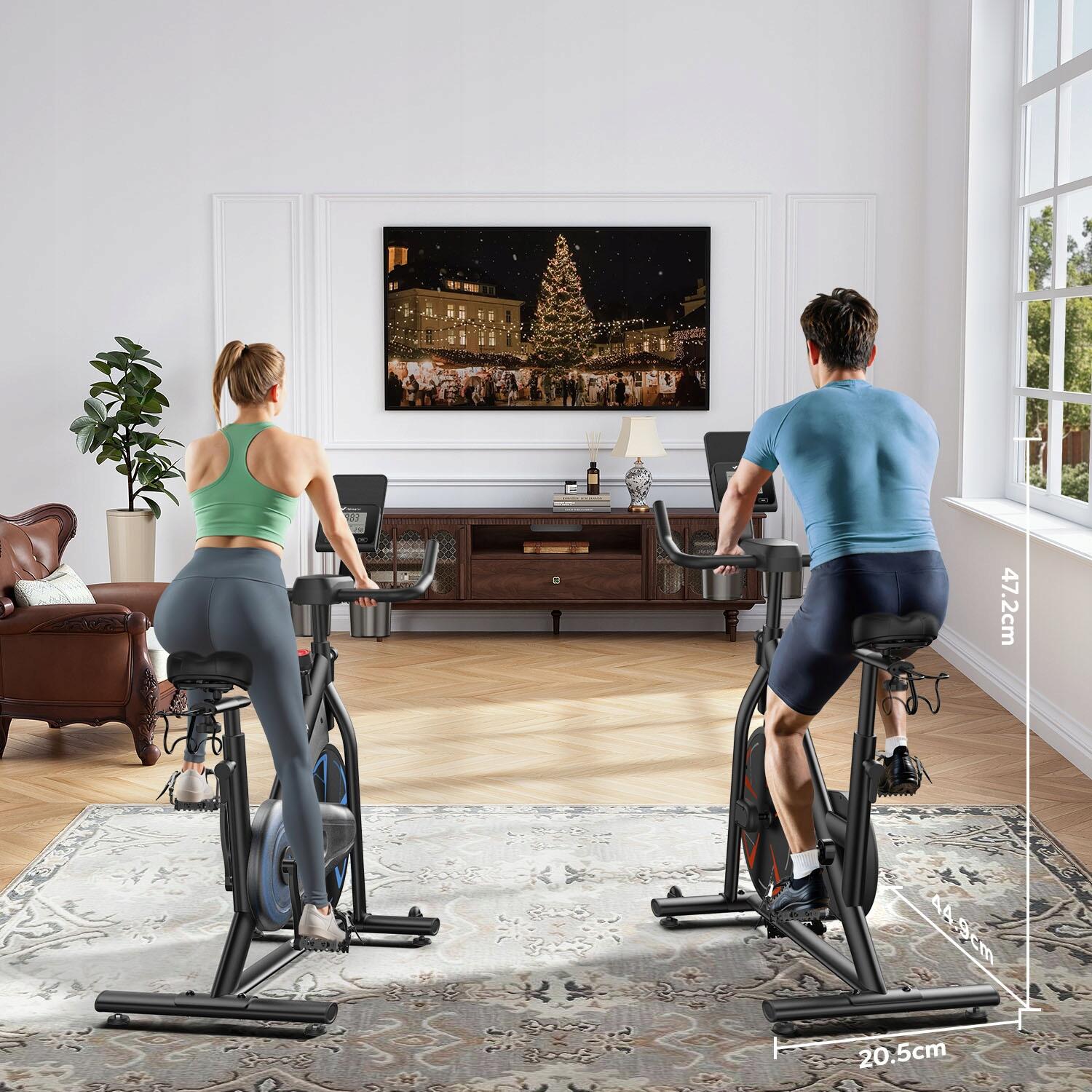 Vélo d'appartement magnétique MERACH, 8 niveaux, volant 8 kg, jusqu'à 150 kg 2/7