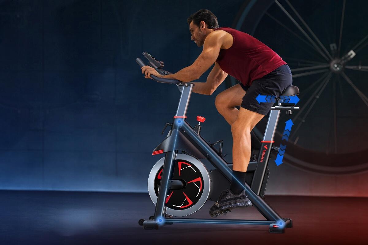 Vélo d'appartement MERACH MR-S38, 16 niveaux, jusqu'à 136 kg 5/7