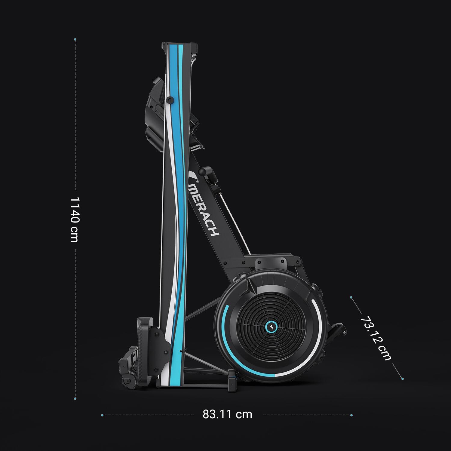 MERACH R50 faltbar Rudergerät - Luftwiderstand, Bluetooth, 158 kg 7/7