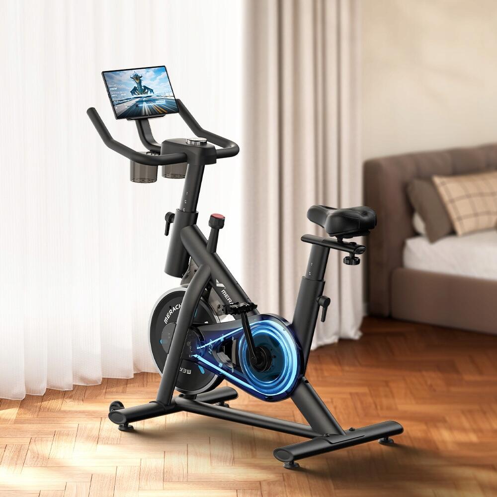 Vélo d'appartement Merach, 16 niveaux, écran LED, app Bluetooth 4/7