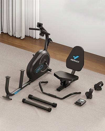 Vélo semi-allongé S08 - 8 niveaux, Bluetooth, écran LCD, 136 kg 6/7