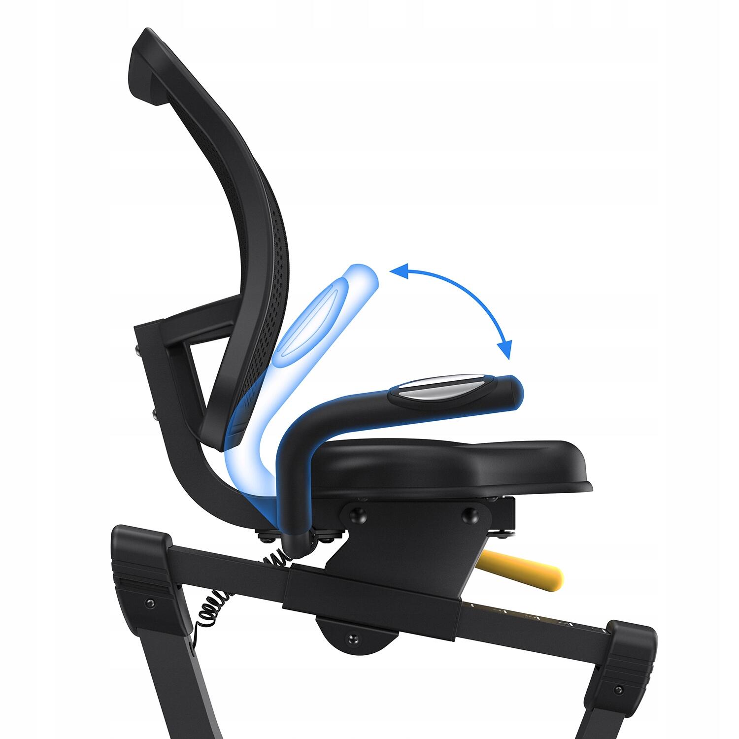 Vélo d'appartement semi-allongé magnétique 8 niveaux, Bluetooth, écran LCD 4/7