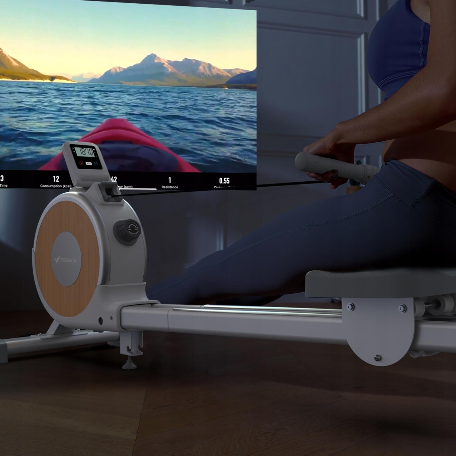 MERACH Rudergerät magnetisch 16 Stufen, klappbar mit Tablet-Halter 2/7