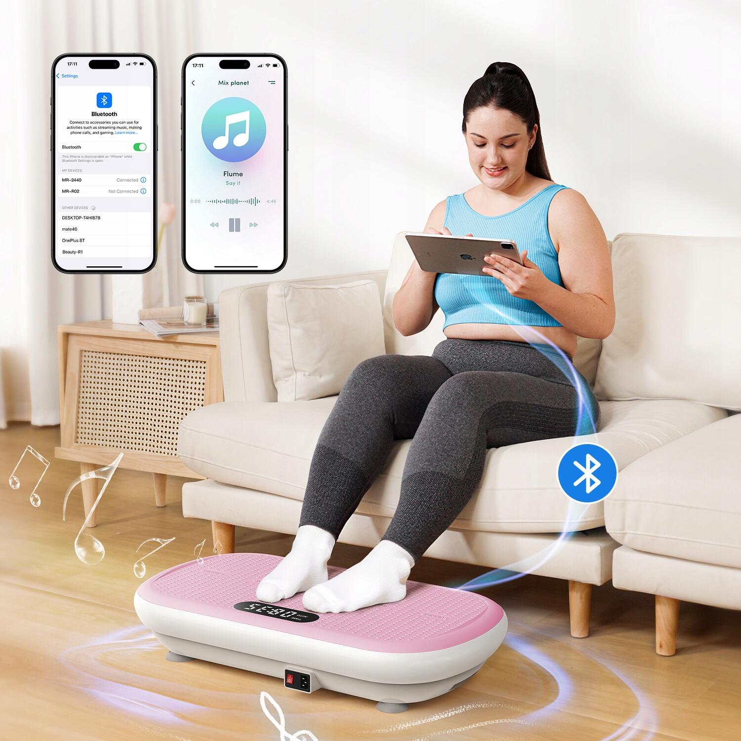 Plateforme vibrante avec télécommande et Bluetooth, 200 kg 3/7