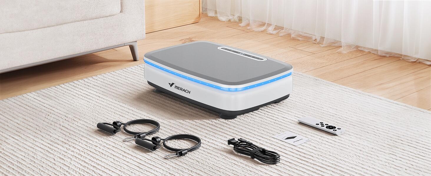 Plateforme vibrante MERACH, 99 vitesses, Bluetooth, écran LED 3/7