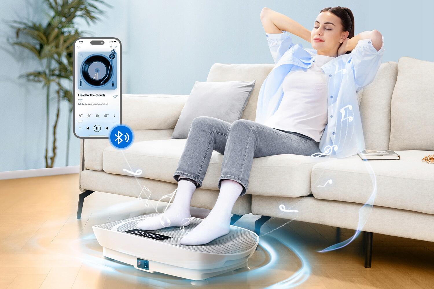Plateforme vibrante MERACH, 10 niveaux, Bluetooth 4/7