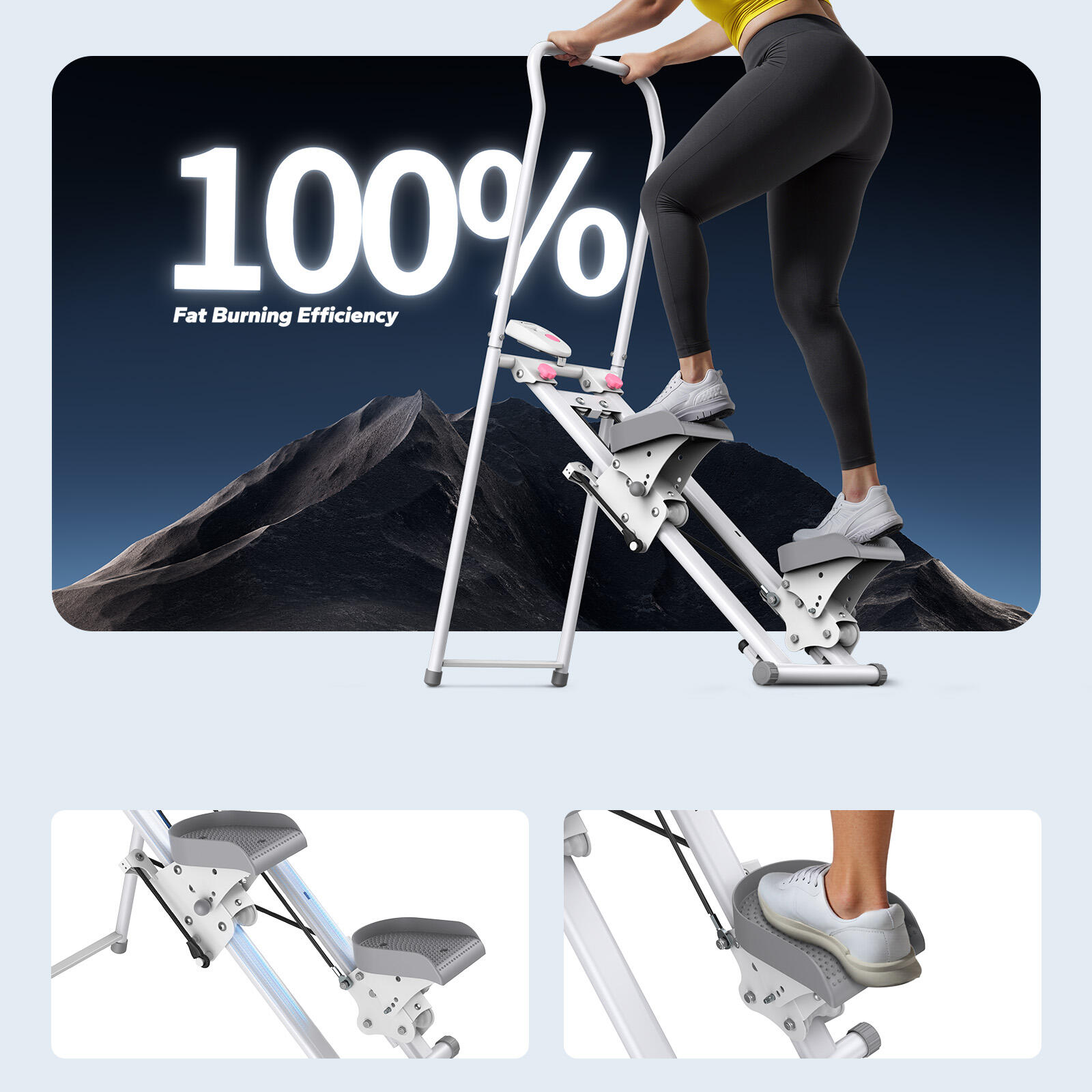 Klappbarer Stepper, 2 Widerstände, 3 Pedalpositionen, 136 kg 7/7