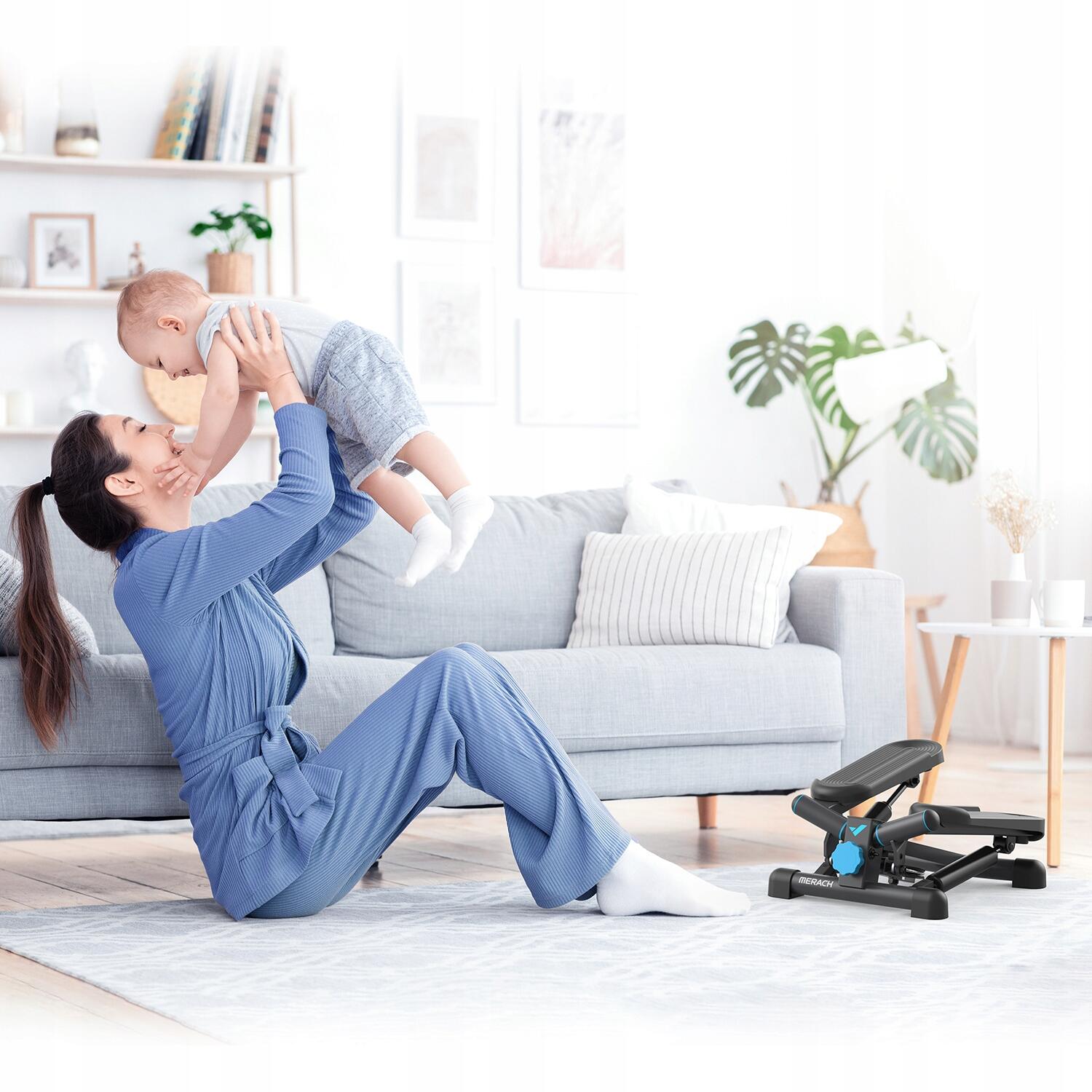 Mini Stepper 2-en-1 avec écran LCD et bandes de résistance - jusqu'à 150 kg 4/7