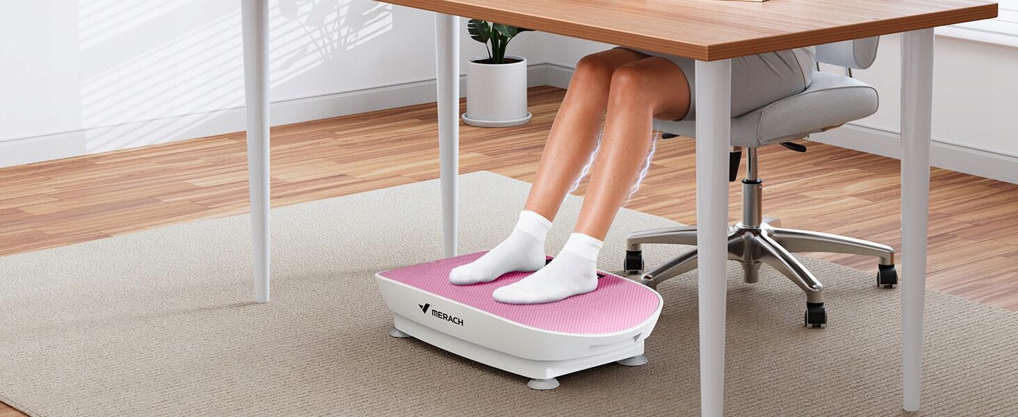 Plateforme vibrante compacte 100W, 11 niveaux, télécommande, rose 3/7