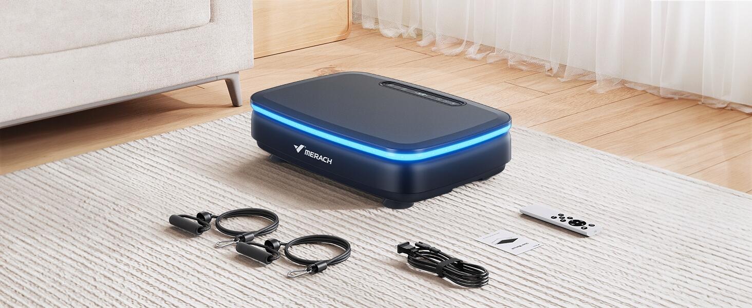 Plateforme vibrante MERACH Bluetooth LED 99 vitesses, 150 W 3/7
