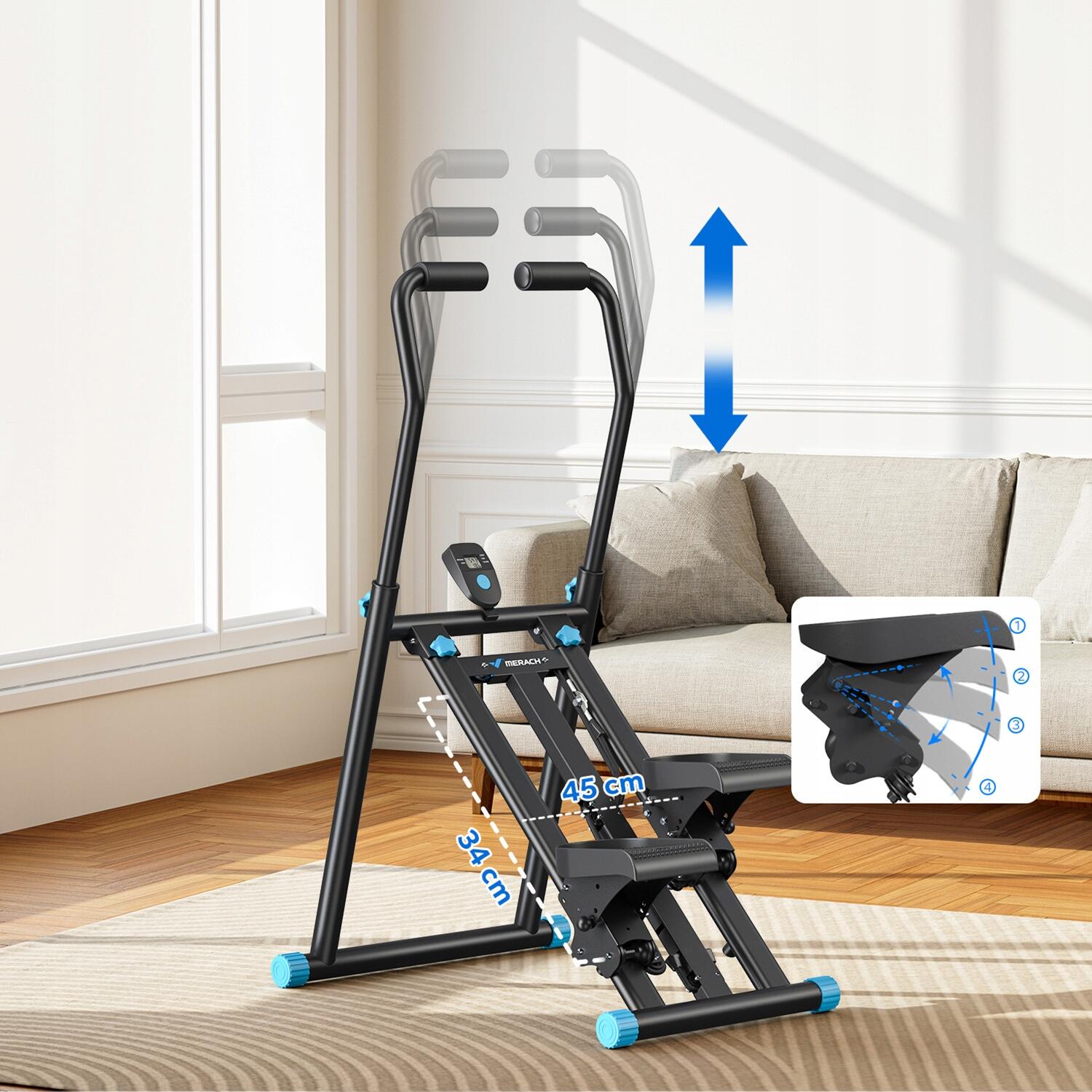 Stepper vertical pliable en acier allié, 3 niveaux de résistance, écran LCD 2/7