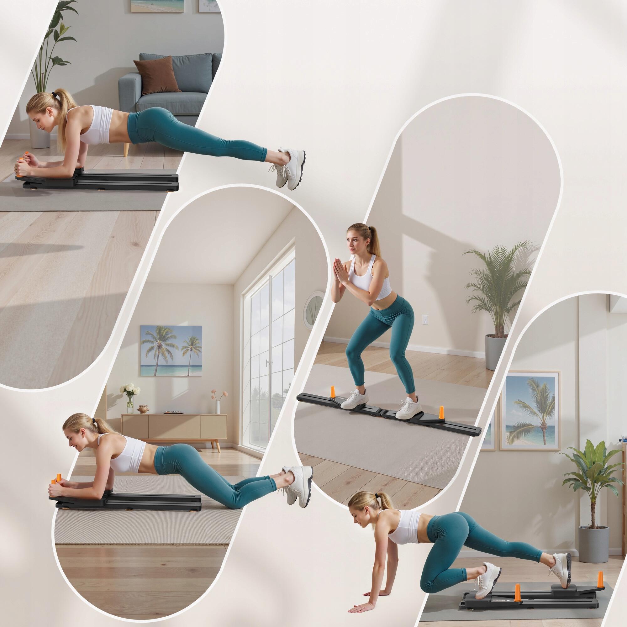 Planche Pilates 4-en-1, pliable, antidérapante 4/7