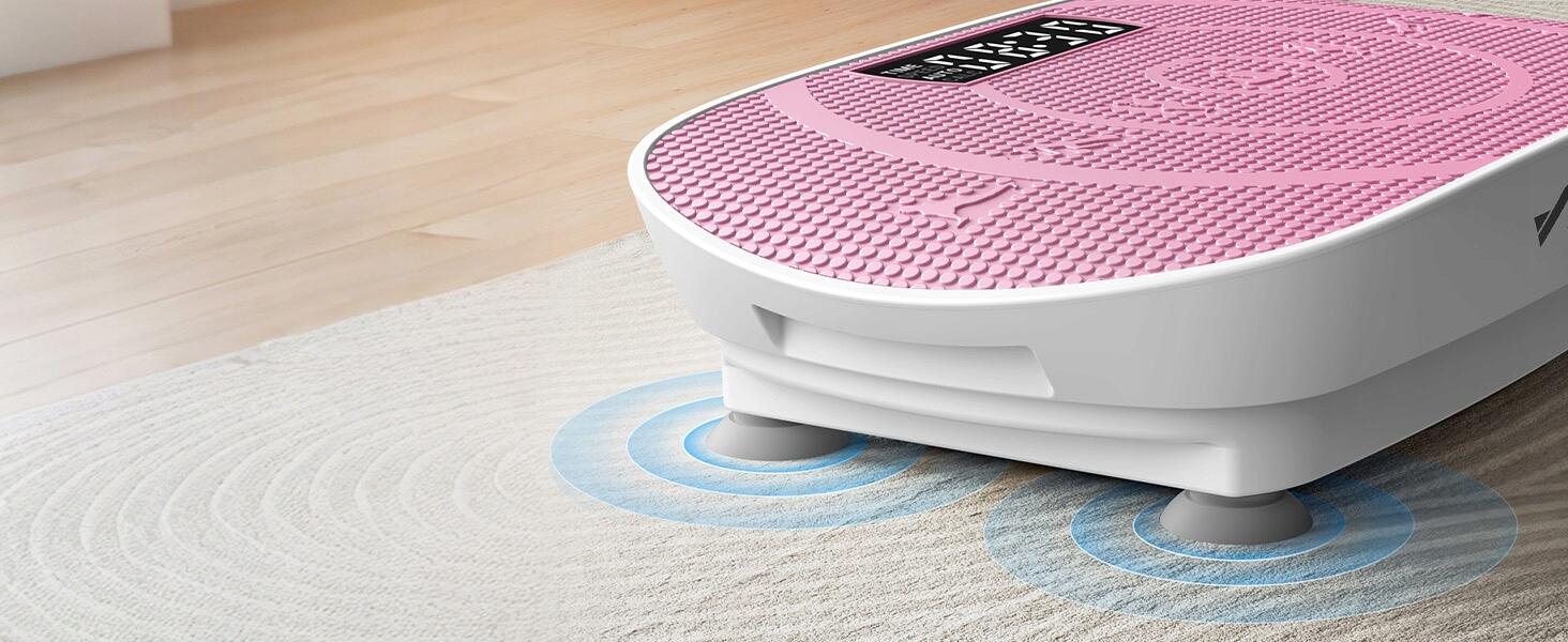 Plateforme vibrante compacte 100W, 11 niveaux, télécommande, rose 5/7