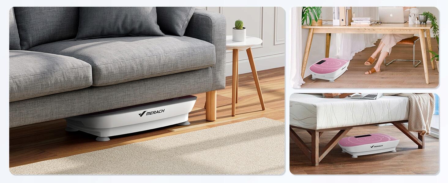 Plateforme vibrante compacte 100W, 11 niveaux, télécommande, rose 4/7