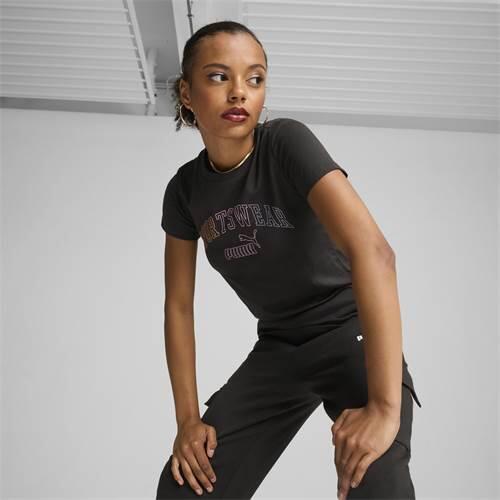 T-shirt ESS+ LOGO LAB da donna PUMA Black 3/6