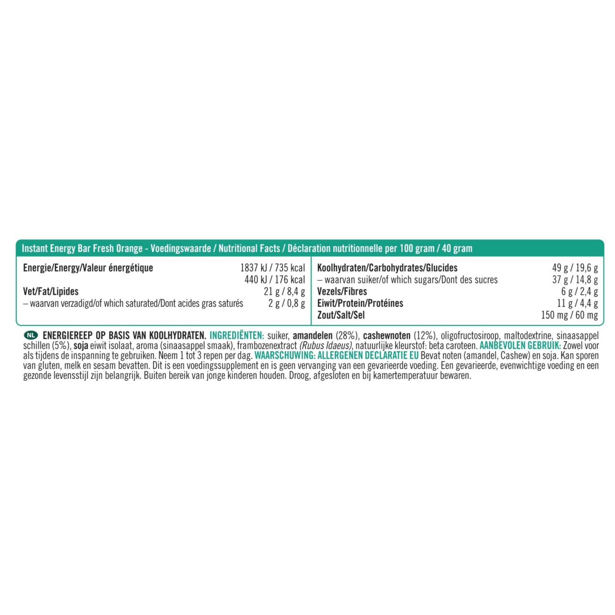 Instant Energy Bar - Energiereep - Noten & Fruit - Fresh Orange - 12 stuks 3/3
