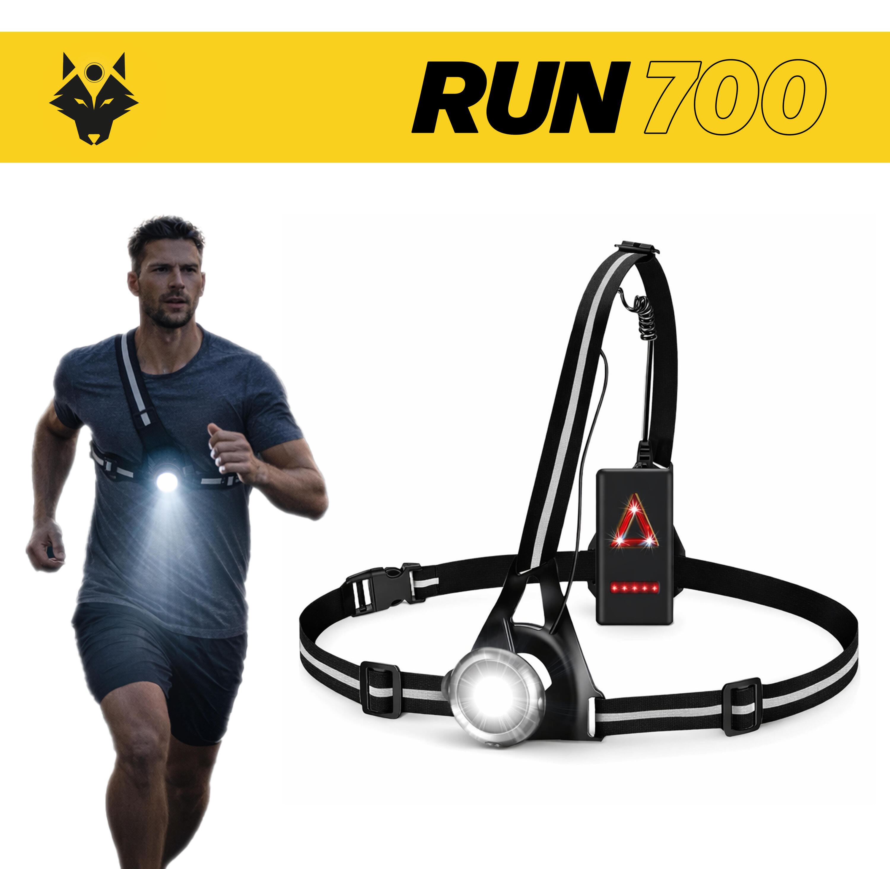 Éclairage Visibilité Torse et Dos Rechargeable RUN700 - 500 Lumens 2/8