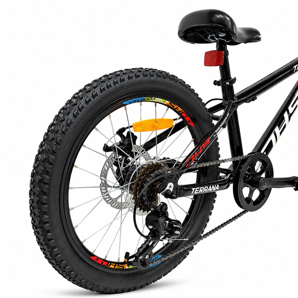 Kinderfahrrad DHS Terrana 2023 – 20 Zoll, Modell 2026, rot-schwarz 7/7