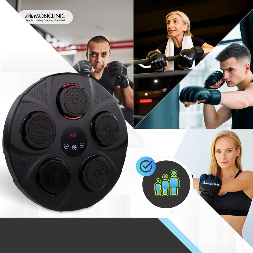 Machine de boxe 9 modes Comprend des gants Lumières Écran LED et Bluetooth 5/7