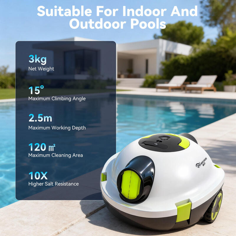 Y10 Robot curățitor piscină fără fir, curățare automată, alb