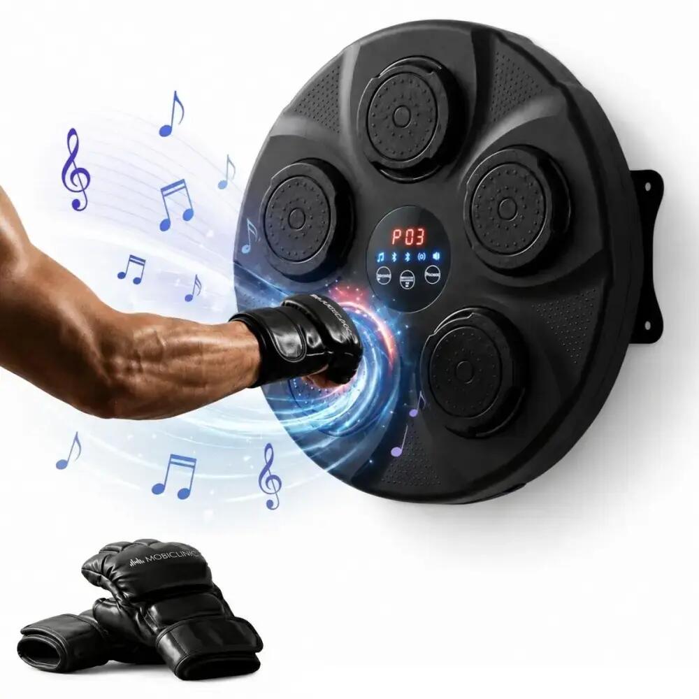 9-Mode Boxing Machine Includes Gloves, Lights, LED Display, and Bluetooth