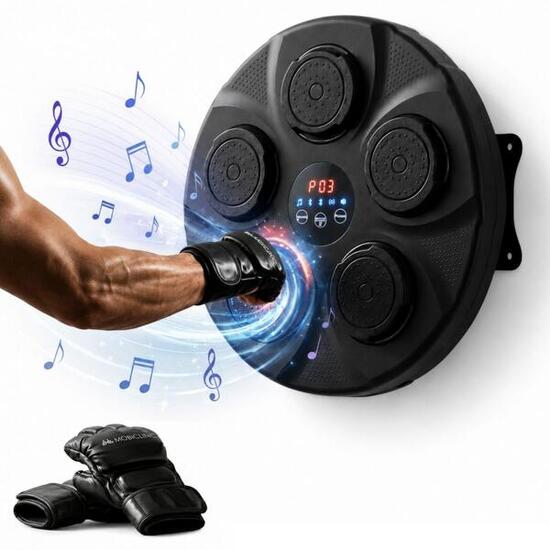 Machine de boxe 9 modes Comprend des gants Lumières Écran LED et Bluetooth