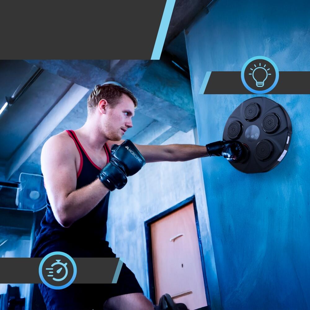 Machine de boxe 9 modes Comprend des gants Lumières Écran LED et Bluetooth 4/7