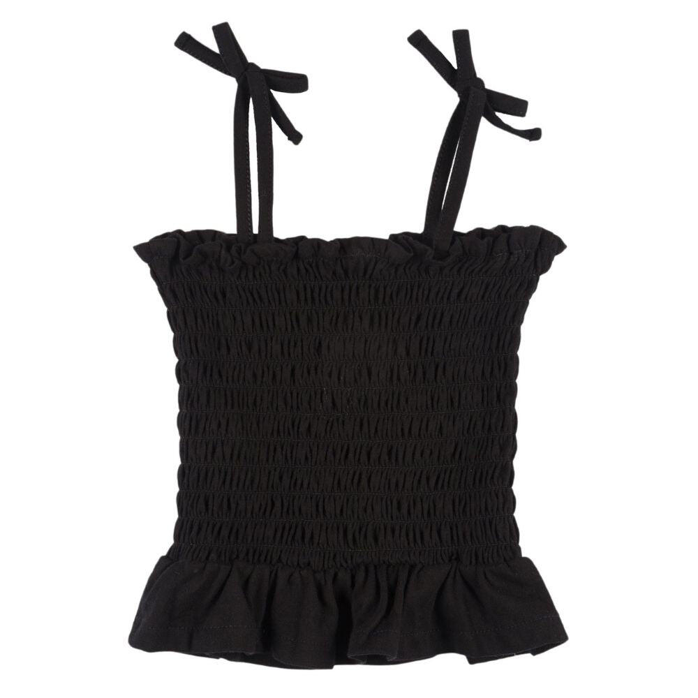 Camiseta de tirantes niña negra 3/4