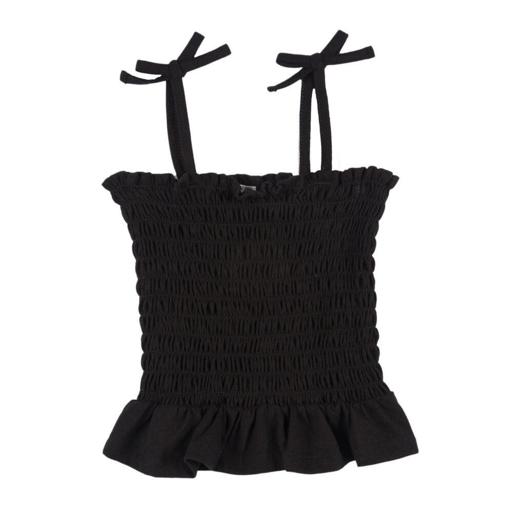 Camiseta de tirantes niña negra 2/4