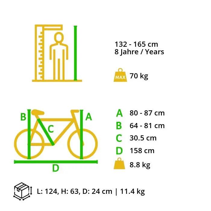 Vélo de ville 24" pour enfants 9 ans, VTC en aluminium léger 9 kg, 8 vitesses 11/11