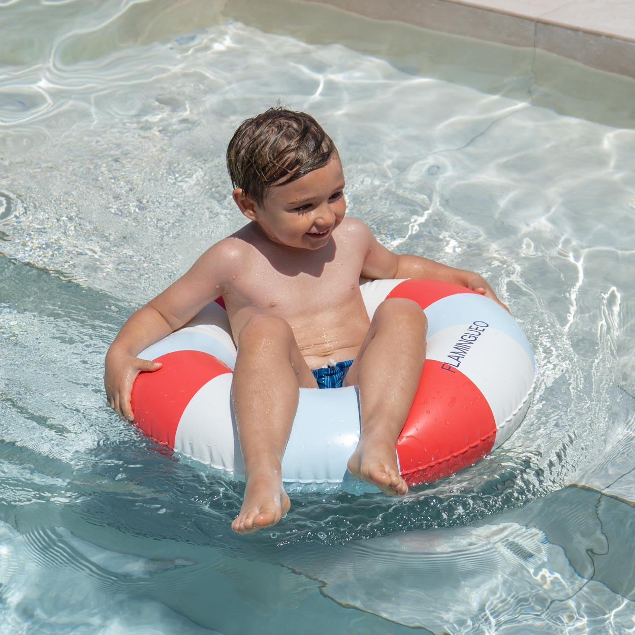 Flamingueo Bouée Enfant Gonflable Double Valve PVC Donut Multicolore 2/7