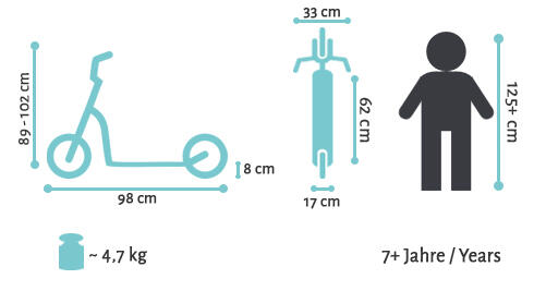 Step met grote wielen 205 mm, voor kinderen van jaar, opvouwbaar, XXL 7/7