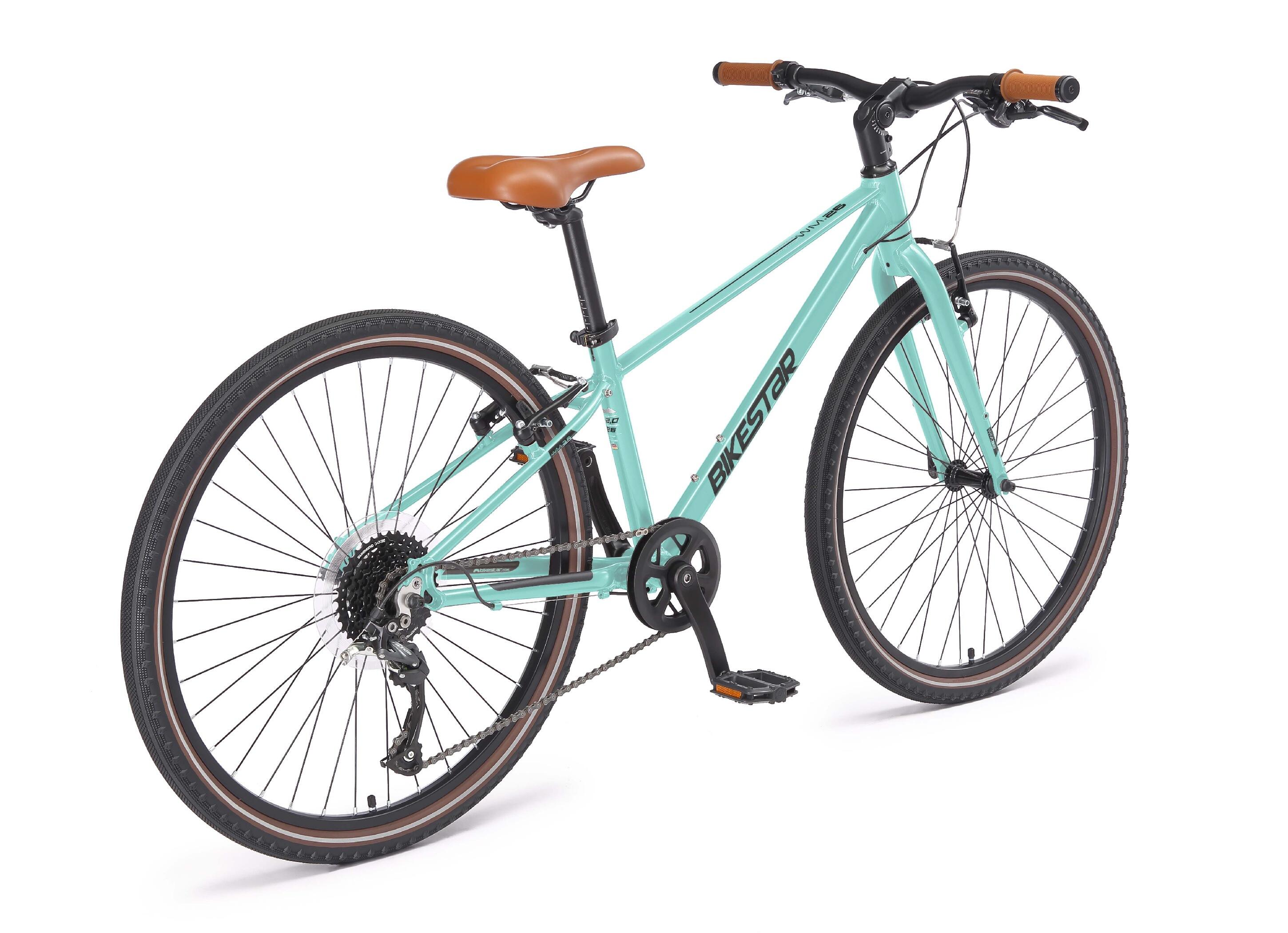 Stadsfiets 26" van aluminium, lichtgewicht 10 kg, 9 versnellingen Shimano 3/7