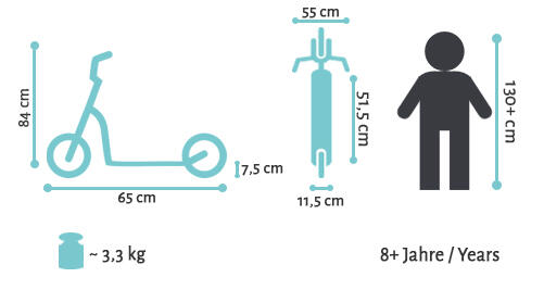 Stunt Scooter semi-professionele 110 mm, Kinderstep vanaf 8 jaar, aluminium, HIC 7/7
