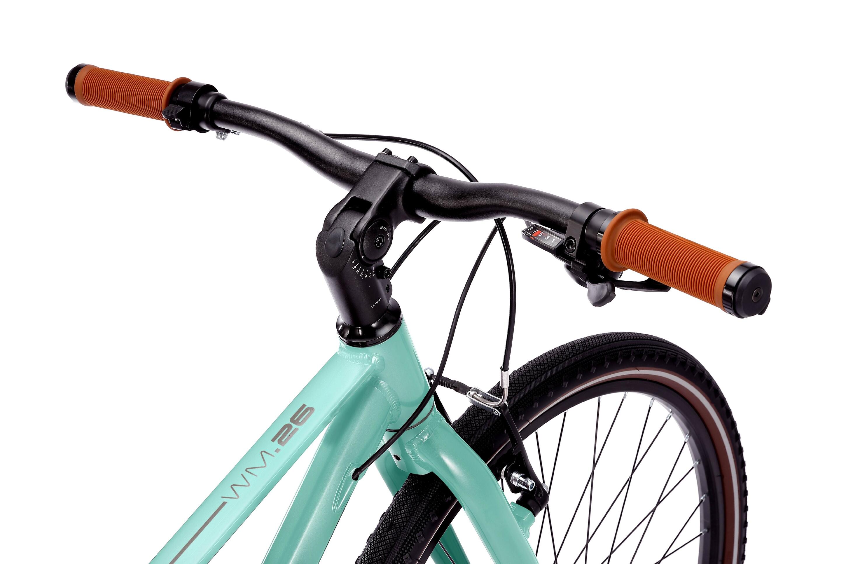 Stadsfiets 26" van aluminium, lichtgewicht 10 kg, 9 versnellingen Shimano 4/7