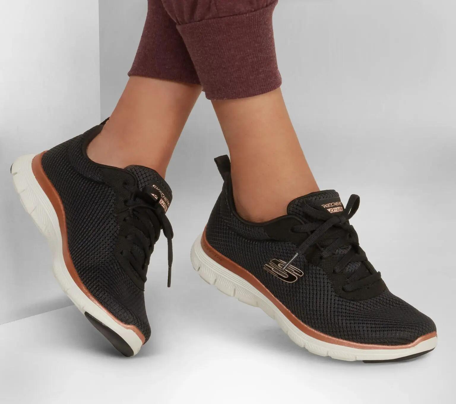 Zapatillas Lifestyle Skechers Flex Appeal 4.0 Brilliant View Negro/Dorado/Rosa p 6/7