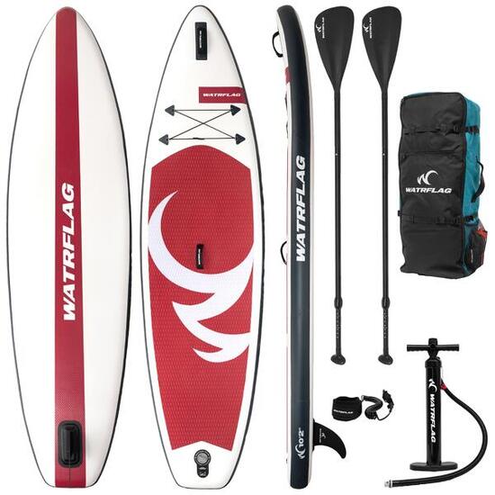 SUP Premium WATRFLAG Spinner Bordeaux 10'2" ALLROUND + EXTRA Pagaie
