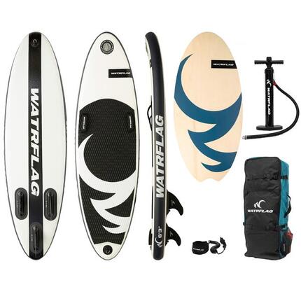 Opblaasbaar SURF-BODY Board Wave Rider 6'3" - 190 cm Complete SET + SKIMBOARD