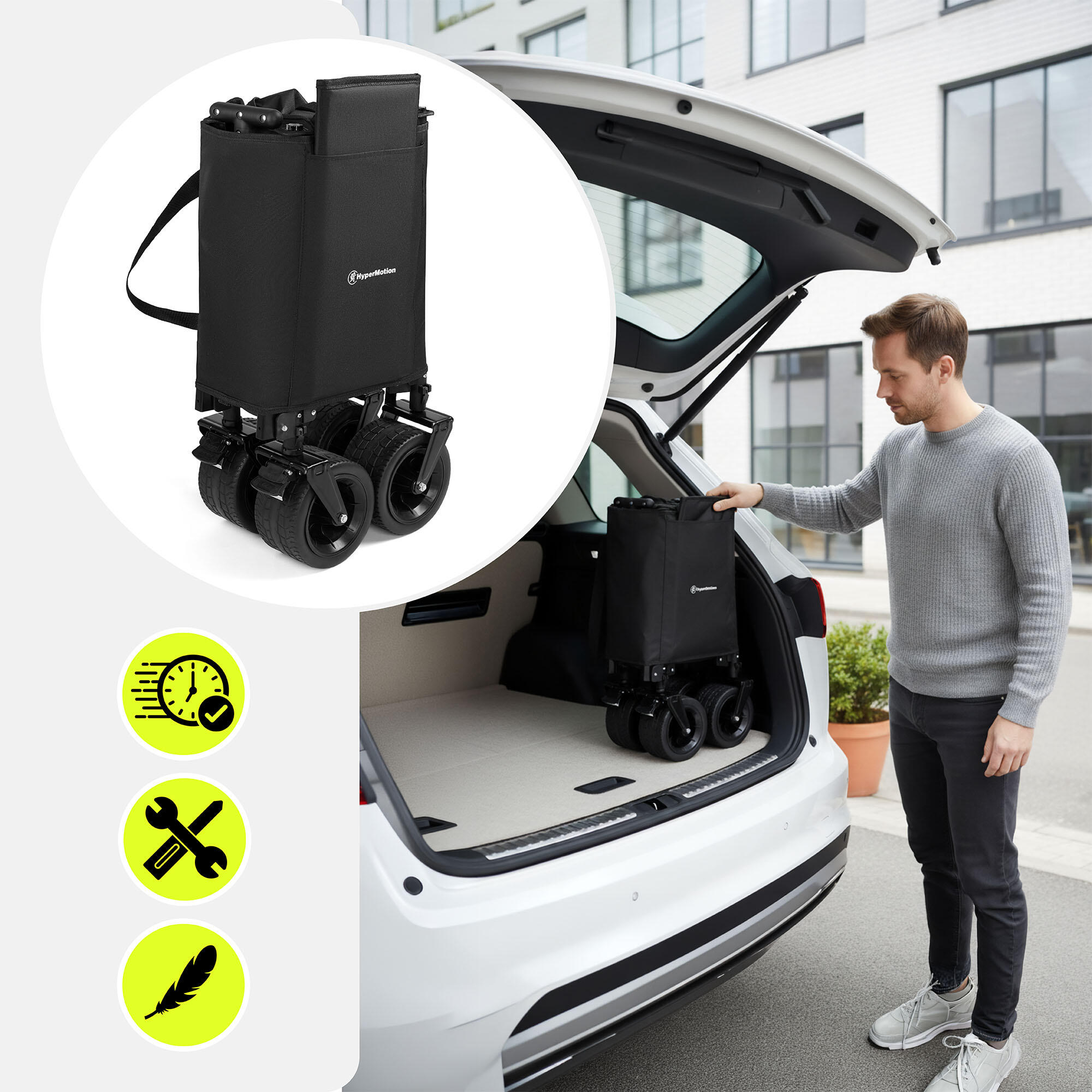Opvouwbare Transportkar Bolderkar Strandkar Tuinwagen Camping XL 200L Max 80kg 6/7