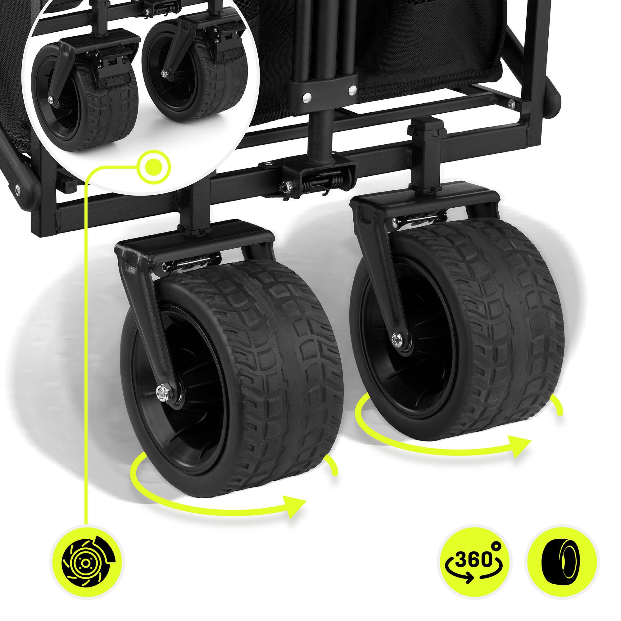 Opvouwbare Transportkar Bolderkar Strandkar Tuinwagen Camping 100L Max 120kg 6/7
