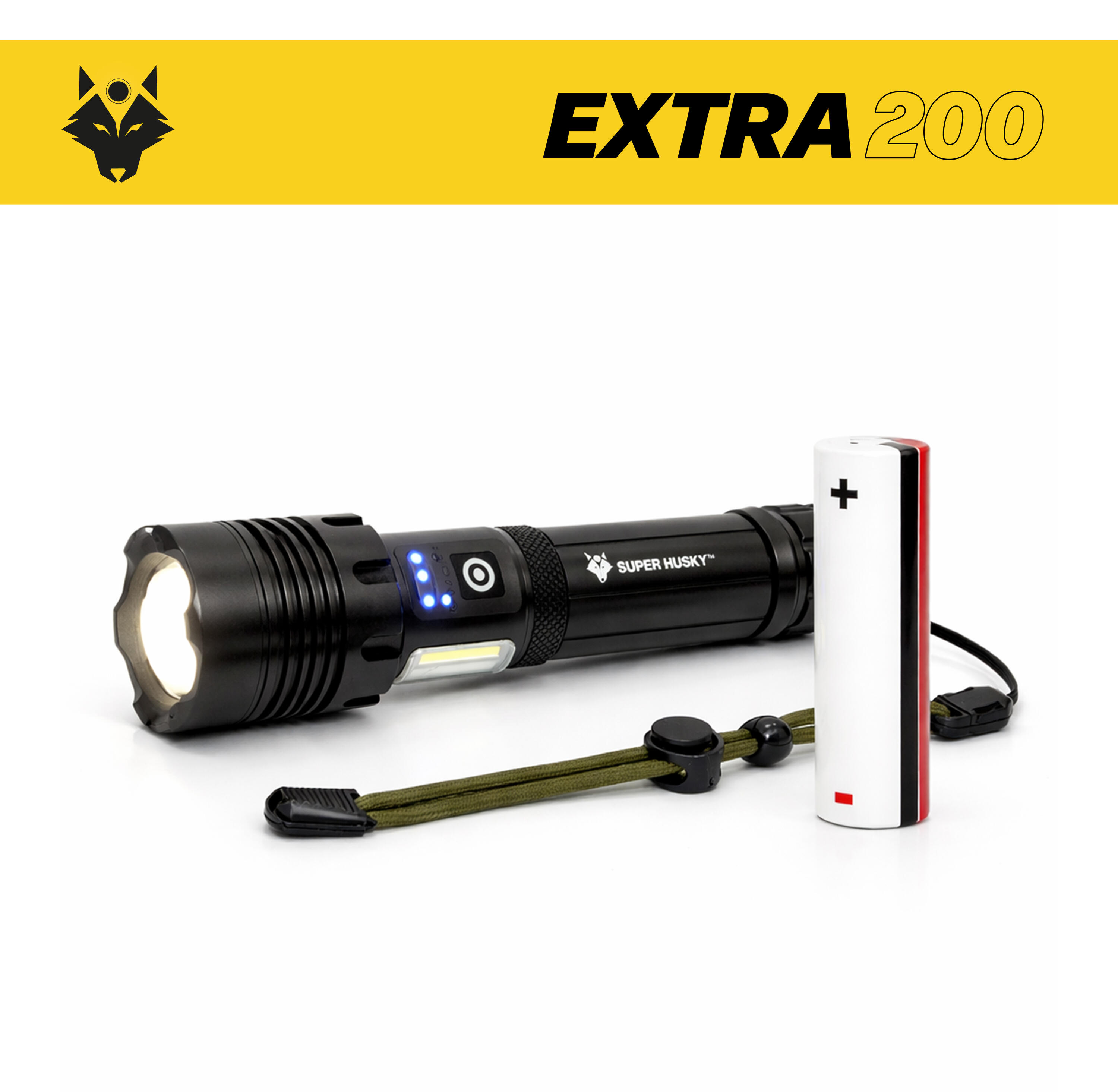 Lampe Torche Puissante Rechargeable EXTRA200 - 2000 lm / Batterie reconditionnée 6/7